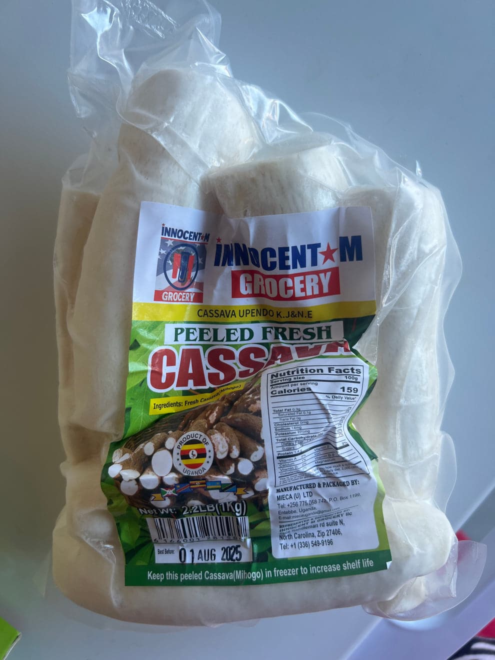 Fresh frozen cassava